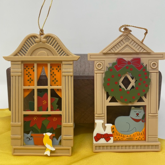 Vintage 80s Peekaboo Kitty Cat Window Ornament Hanging Decor - Picture 11 of 14